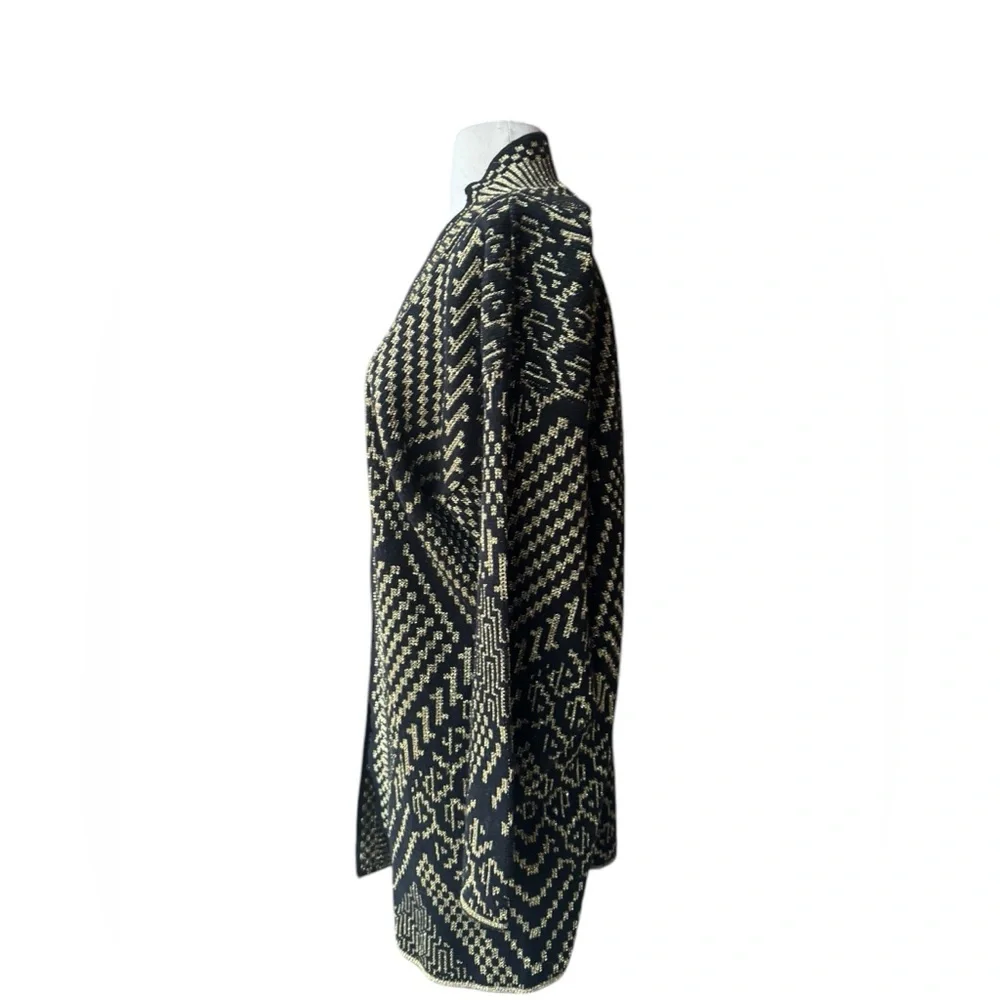 Vintage Carriage Court‎ Gold Metallic Open Cardigan